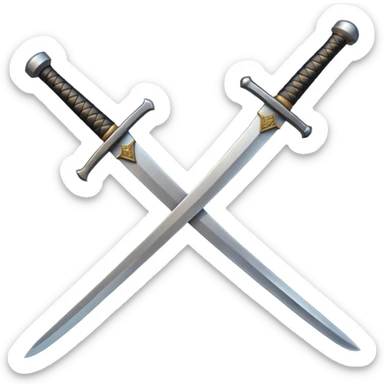 A samurai sword and an anvil sticker