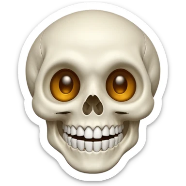 Laughing skull head sticker