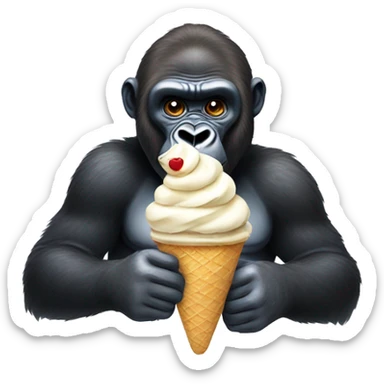 gorilla eating ice cream sticker