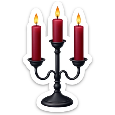 Dark-maroom-Red candle on a black stand sticker