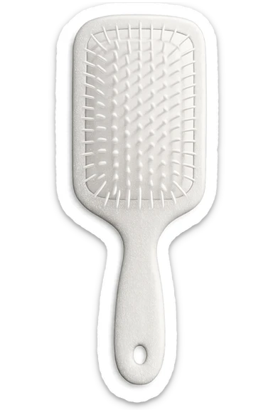 white sparkly hairbrush sticker