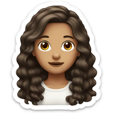 girl with wavy dark brown hair and brown eyrs sticker