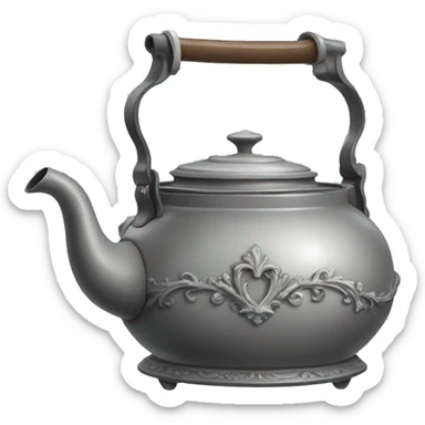 Gray rococo kettle sticker
