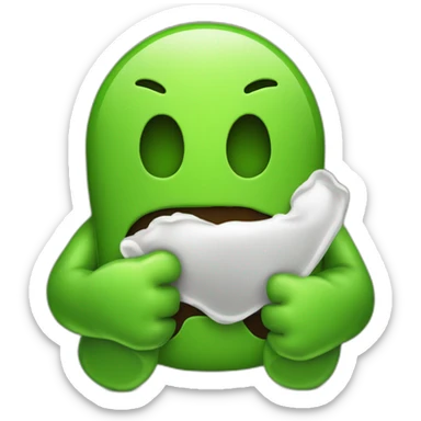 android logo shitting on ios logo sticker