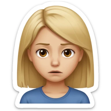 girl with dirty blond straight hair who looks disgusted sticker