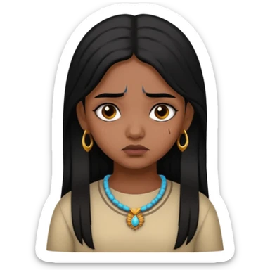generate an indian genz girl looking sad sticker