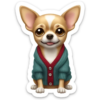 Chihuahua rich with a cardigan  sticker