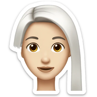 Dark brown hair brown eyes long straight hair white skin woman sticker