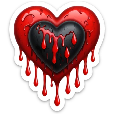 goth themed heart with a bleeding effect sticker