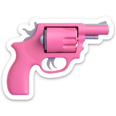Pink heart gun sticker