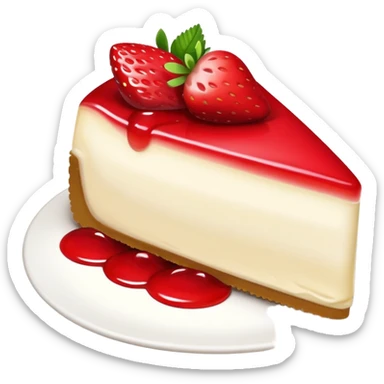 slice of cheesecake with strawberry topping sticker