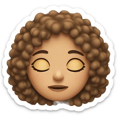 Sleeping curly hair girl sticker