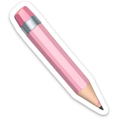 pastel pink pencil with sharpened tip sticker