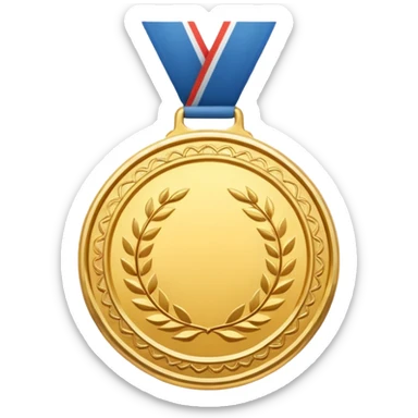 gold medal with no engraved on it sticker