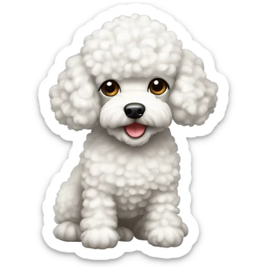 White toy poodle sticker