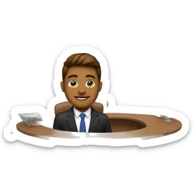 BROWN WELCOME DESK sticker