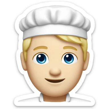 chef blond man with blue eyes and white skin sticker
