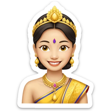 It is meant to depict a Thai woman, a yellow Asian, in the standard attire of her country.The emote is meant to depict a Thai woman in the classic attire of her country. sticker
