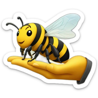 Hand heart bee sticker