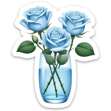 Light blue roses in vase sticker