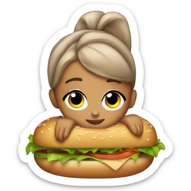 Ariana grande sitting on a hamburger  sticker