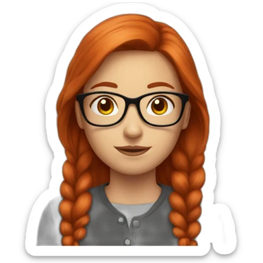 Redhair girl nerd with glasses sticker