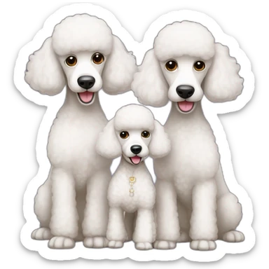three-white-little-poodles sticker