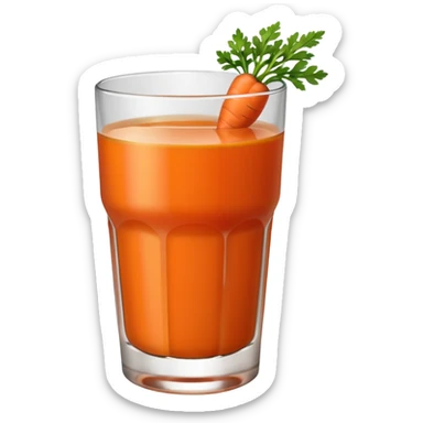 plain glass of carrot juice, minimal, no carrot, no greens, no garnish, simple, clear sticker