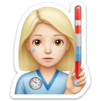 termometro mostrando febre sticker