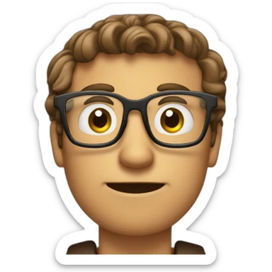 brown-short-haired classy man wearing glasses struggling to fit a key into a lock sticker