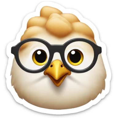 chicken breast with black glasses sticker