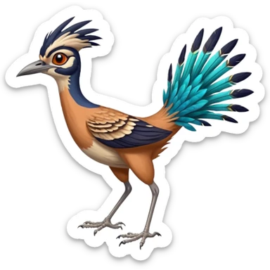 realistic roadrunner bird emoji, actual colors sticker