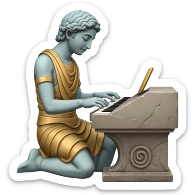 statue playing keyboard sticker