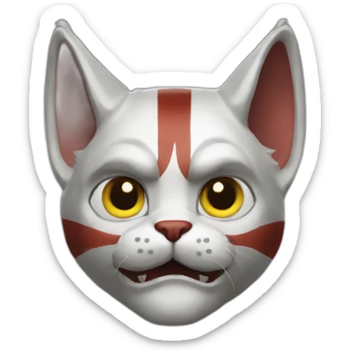cat kratos from god of war sticker