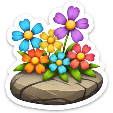  rock flowers sticker