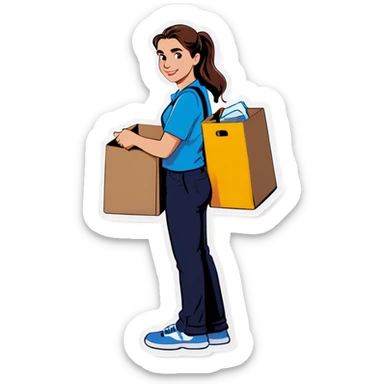 Katie packing up and moving out sticker