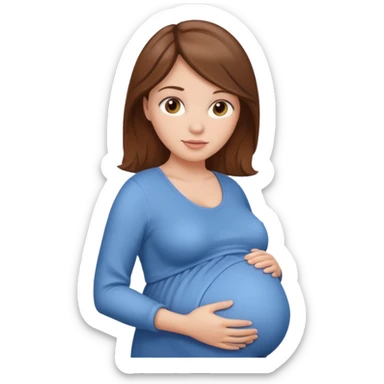White woman brown hair pregnant  sticker