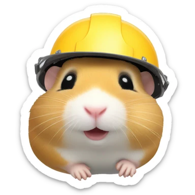 hamster head in a construction helmet sticker