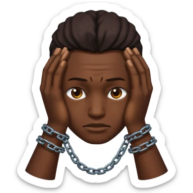slavery chained hands and head sticker