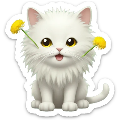 Dandelion cat  sticker