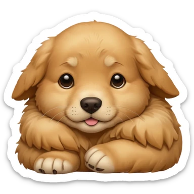 Golden retriever puppy sleepy sticker