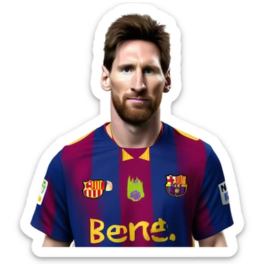 Lionel Messi fluffy mullet Barcelona jersey 19 sticker
