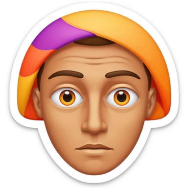 Man on trip like high on mushrooms or lsd sticker