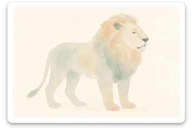 majestic lion painterly style sticker