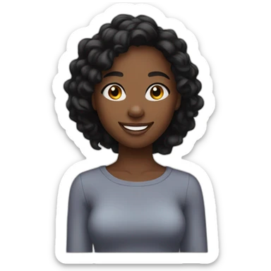 23 year old african girl with black hair smiling sticker