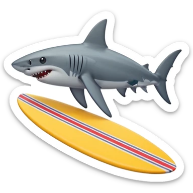 Shark riding a surfboard  sticker