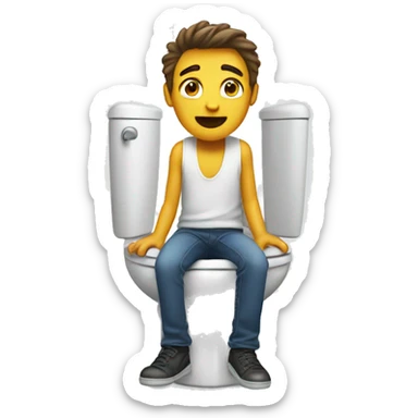 a guy coming out of a toilet sticker