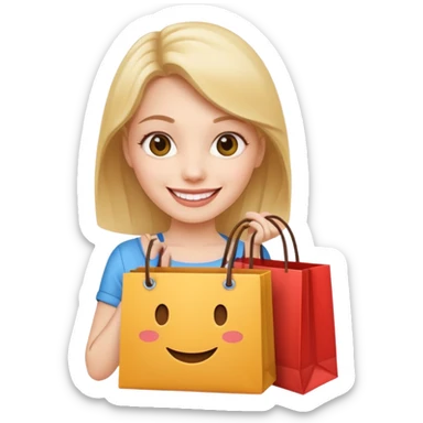 Lady with shopping bag sticker