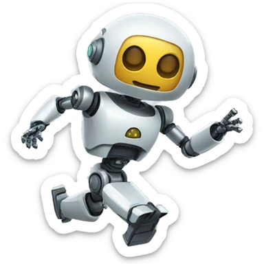 the robot runs away sticker