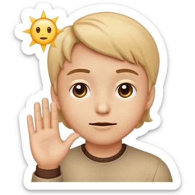 🤔this emoji with an innocent suspicious but also smirking 😏 expression looking up, but with that same hand sticker